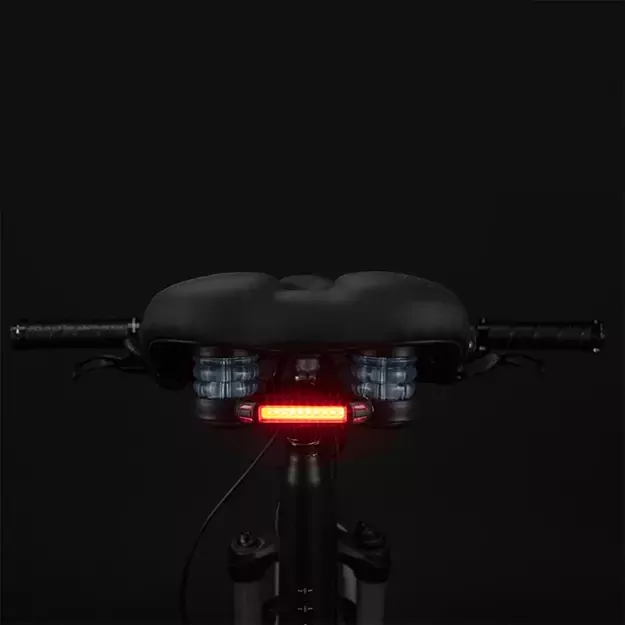 Rockbros 38218916002 MTB bicycle saddle + lamp - black 2