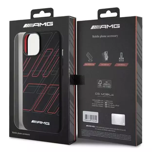 AMG Silicone Large Rhombuses Pattern MagSafe Case for iPhone 15/14/13 - Black 7