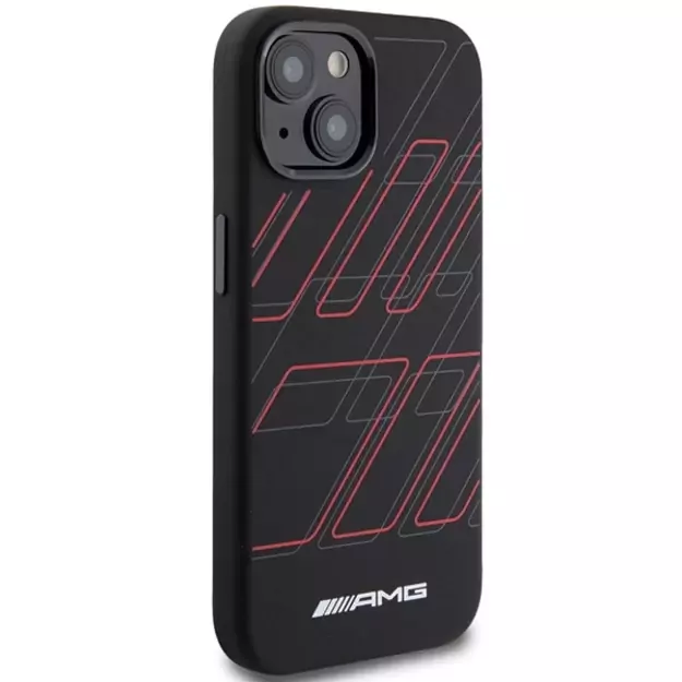 AMG Silicone Large Rhombuses Pattern MagSafe Case for iPhone 15/14/13 - Black 3