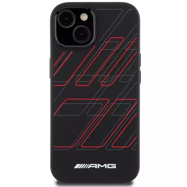 AMG Silicone Large Rhombuses Pattern MagSafe Case for iPhone 15/14/13 - Black 2