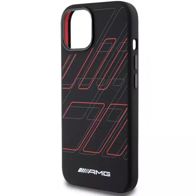 AMG Silicone Large Rhombuses Pattern MagSafe Case for iPhone 15/14/13 - Black 5