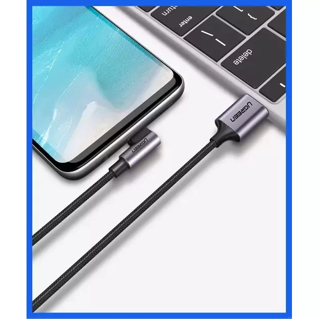Ugreen US284 50942 USB-A (straight) / USB-C (angled) cable 3A 2m - gray 4
