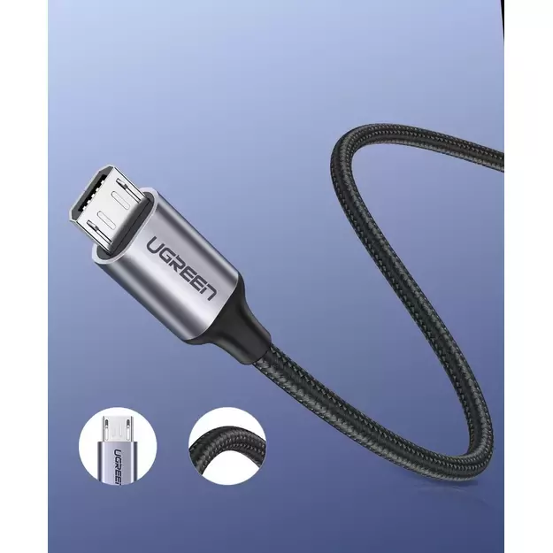 Ugreen US290 60146 USB-A / micro USB 2.4A cable 1m - gray 9