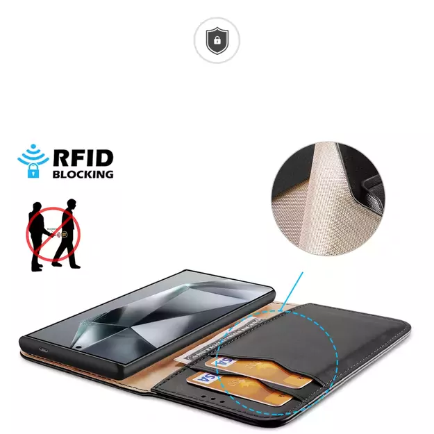 Dux Ducis Hivo case with flap and RFID blocking for Samsung S24 Galaxy Ultra - black 14