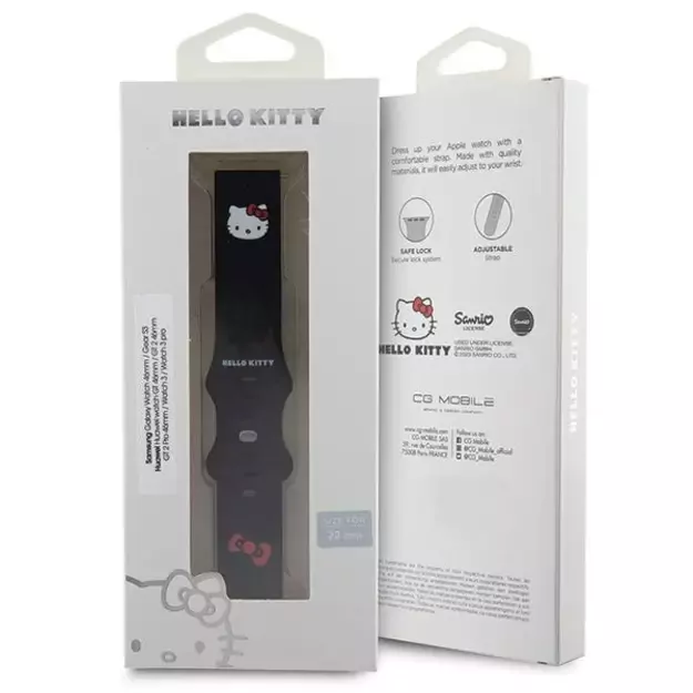 Hello Kitty Silicone Kitty Head strap universal 22mm - black 3