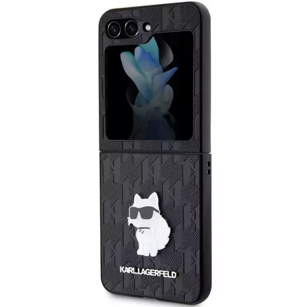 Karl Lagerfeld Saffiano Monogram Choupette Pin case for Samsung Galaxy Z Flip 5 - black 12