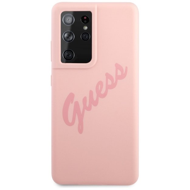 Guess GUHCS21LLSVSPI S21 Ultra G998 pink/pink hardcase Script Vintage 14