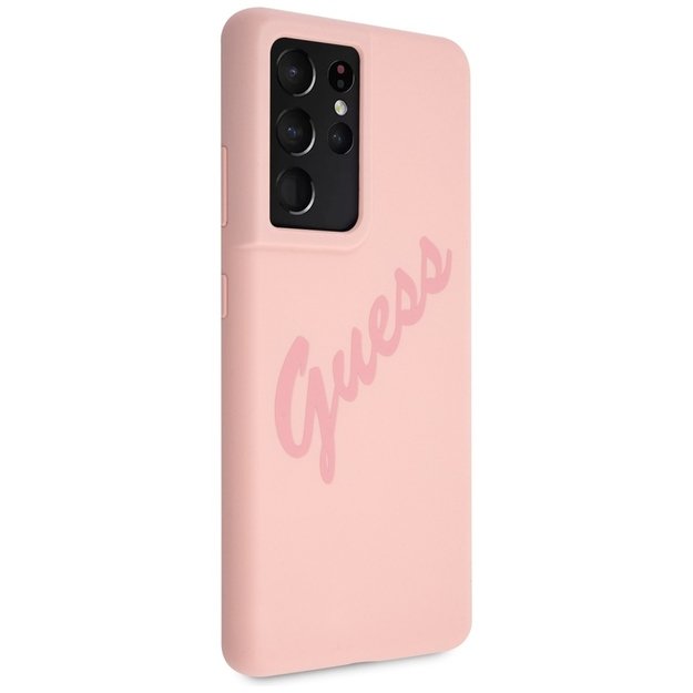 Guess GUHCS21LLSVSPI S21 Ultra G998 pink/pink hardcase Script Vintage 1