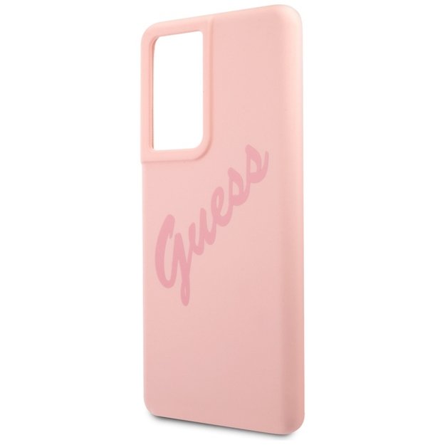 Guess GUHCS21LLSVSPI S21 Ultra G998 pink/pink hardcase Script Vintage 3