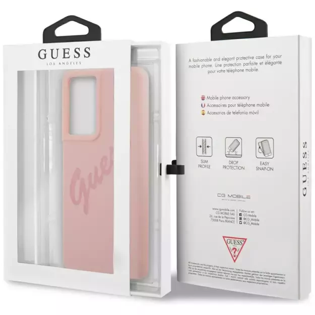 Guess GUHCS21LLSVSPI S21 Ultra G998 pink/pink hardcase Script Vintage 12