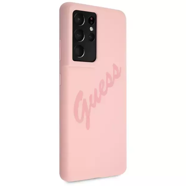 Guess GUHCS21LLSVSPI S21 Ultra G998 pink/pink hardcase Script Vintage 8
