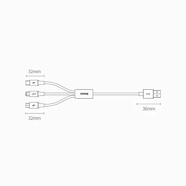 Baseus Superior 3in1 USB Cable - Lightning / USB Type C / Micro USB 3.5 A 1.5 m White (CAMLTYS-02) 17