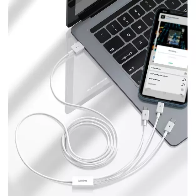 Baseus Superior 3in1 USB Cable - Lightning / USB Type C / Micro USB 3.5 A 1.5 m White (CAMLTYS-02) 15