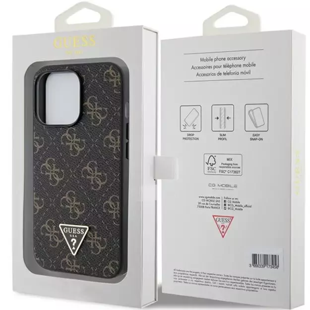Guess 4G Triangle Metal Logo case for iPhone 14 Pro Max - black 7