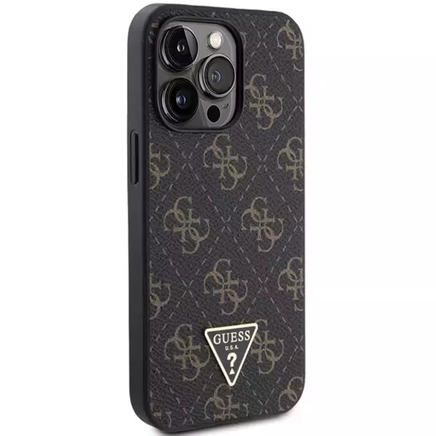 Guess 4G Triangle Metal Logo case for iPhone 14 Pro Max - black 3