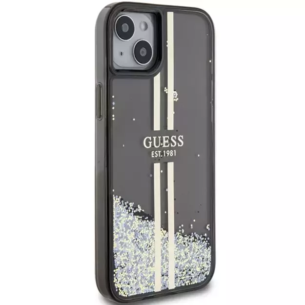 Guess Liquid Glitter Gold Stripes case for iPhone 15 / 14 / 13 - black 10