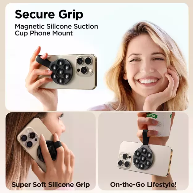 Joyroom JR-ZS393 magnetic phone holder with suction cups - black 20