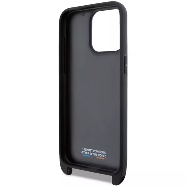 BMW M Edition Carbon Tricolor Lines &amp  Strap case for iPhone 15 Pro - black 12
