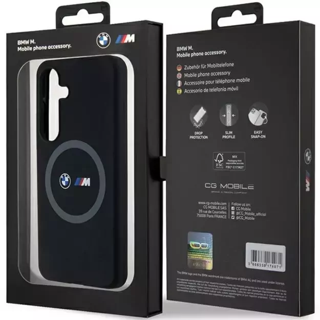 BMW M Silicone Printed Ring MagSafe case for Samsung Galaxy S24 - black 7