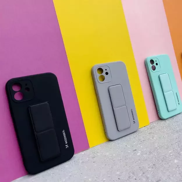 Wozinsky Kickstand Case silicone case with stand for iPhone 12 Pro mint 20