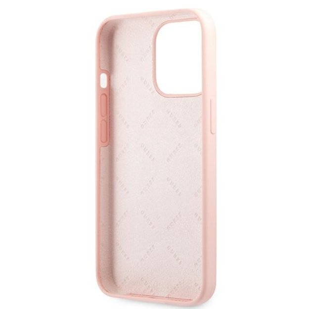 Guess GUHCP13LLS4GWPI iPhone 13 Pro / 13 6.1&quot  pink/pink hard case Silicone 4G Logo 13