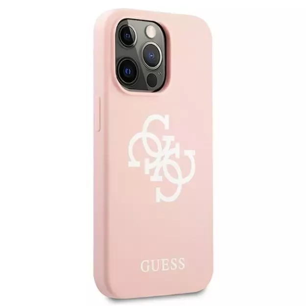 Guess GUHCP13LLS4GWPI iPhone 13 Pro / 13 6.1&quot  pink/pink hard case Silicone 4G Logo 3