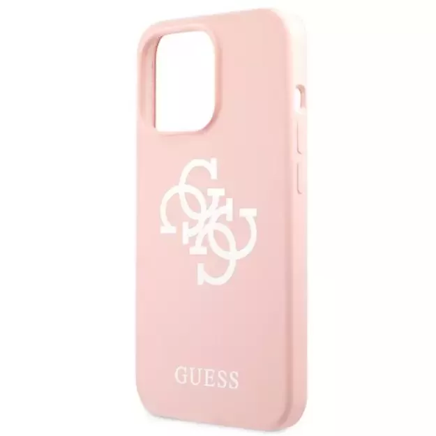 Guess GUHCP13LLS4GWPI iPhone 13 Pro / 13 6.1&quot  pink/pink hard case Silicone 4G Logo 5