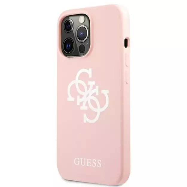Guess GUHCP13LLS4GWPI iPhone 13 Pro / 13 6.1&quot  pink/pink hard case Silicone 4G Logo 1