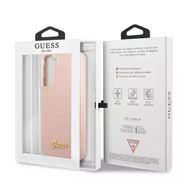 Guess GUHCS22MLSLMGPP S22+ S906 pink/pink hardcase Silicone Script Metal Logo 7