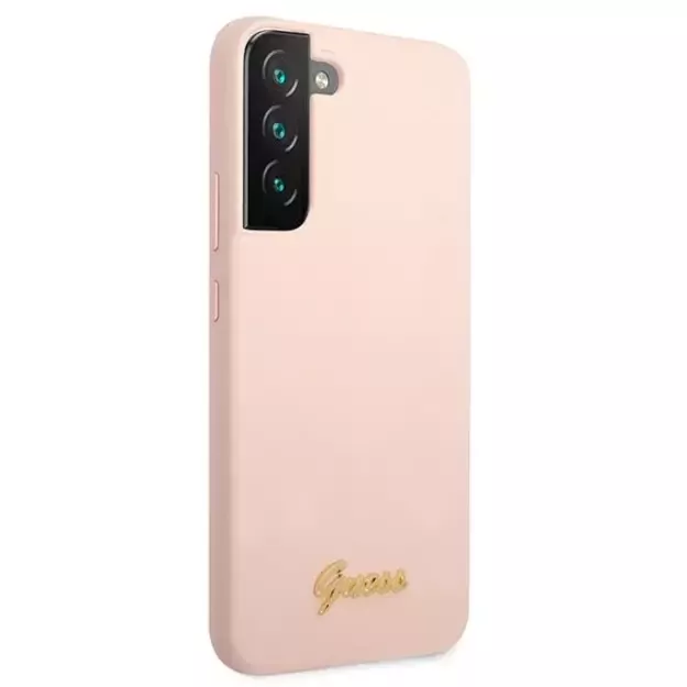 Guess GUHCS22MLSLMGPP S22+ S906 pink/pink hardcase Silicone Script Metal Logo 3