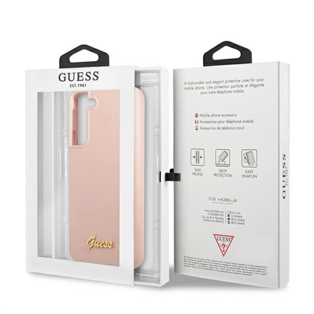 Guess GUHCS22MLSLMGPP S22+ S906 pink/pink hardcase Silicone Script Metal Logo 14