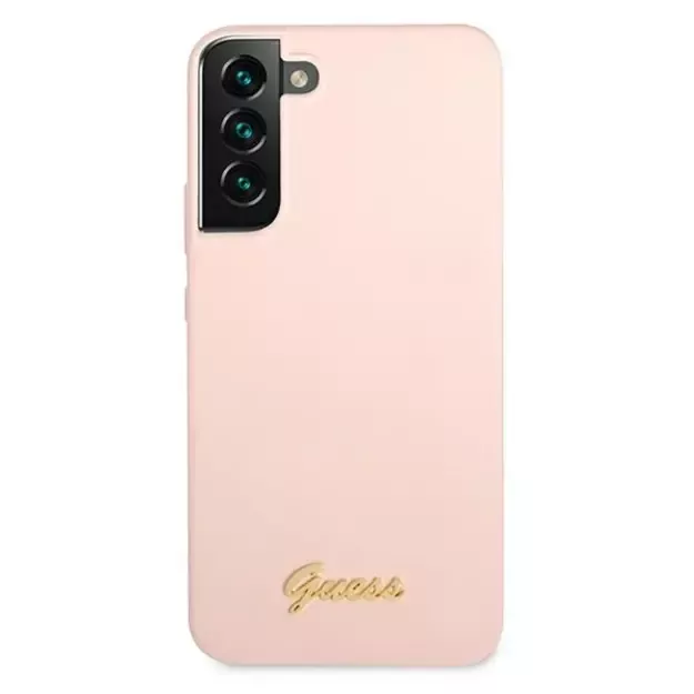 Guess GUHCS22MLSLMGPP S22+ S906 pink/pink hardcase Silicone Script Metal Logo 2