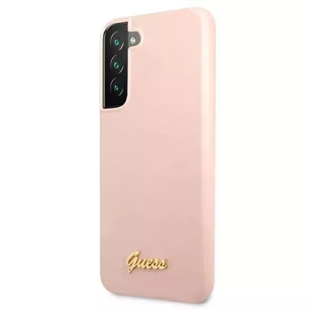 Guess GUHCS22MLSLMGPP S22+ S906 pink/pink hardcase Silicone Script Metal Logo 1