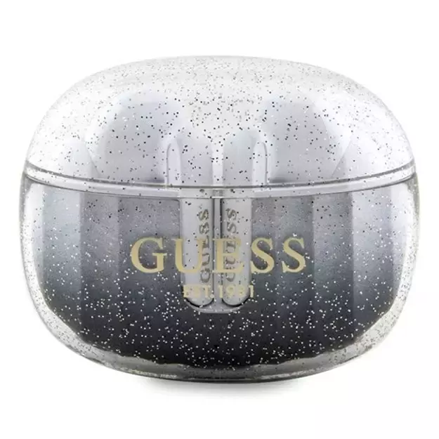 Guess Glitter Gradient TWS Bluetooth headphones with docking station - black
