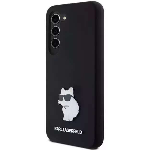 Karl Lagerfeld Silicone Choupette Metal Pin case for Samsung Galaxy S23 - black 1