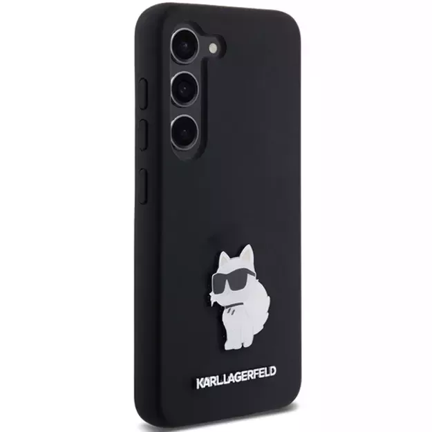 Karl Lagerfeld Silicone Choupette Metal Pin case for Samsung Galaxy S23 - black 3
