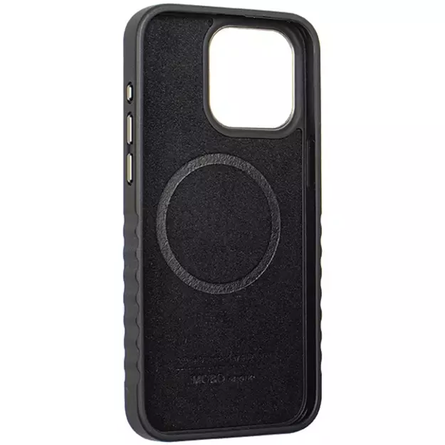 Audi Genuine Leather case with MagSafe for iPhone 15 Pro - black and red 15