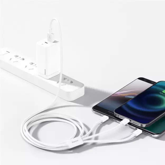 Baseus Superior Series USB-A - USB-C / Lightning / micro USB 3.5A cable 0.5m - white 8