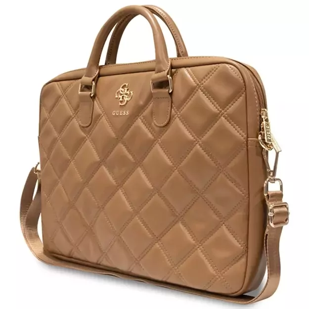 Guess Quilted 4G bag for a 16&quot  laptop - brown 3