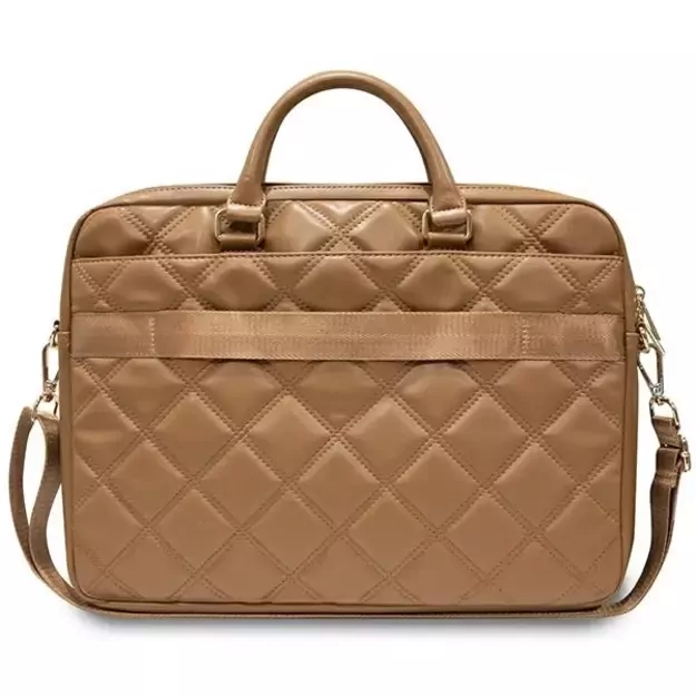 Guess Quilted 4G bag for a 16&quot  laptop - brown 4