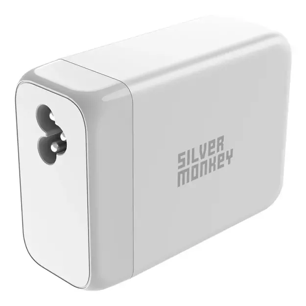 Silver Monkey SMA156 200W GaN charger 3x USB-C PD USB-A QC 3.0 with detachable power cable - white 2