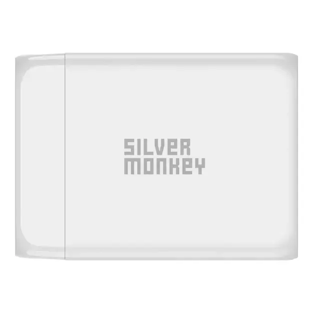 Silver Monkey SMA156 200W GaN charger 3x USB-C PD USB-A QC 3.0 with detachable power cable - white 3
