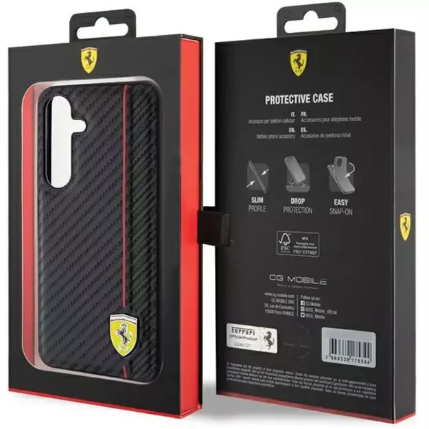 Ferrari Carbon Printed Line case for Samsung Galaxy S24+ - black 7