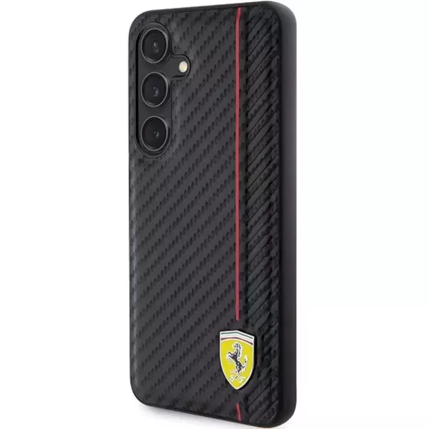 Ferrari Carbon Printed Line case for Samsung Galaxy S24+ - black 1