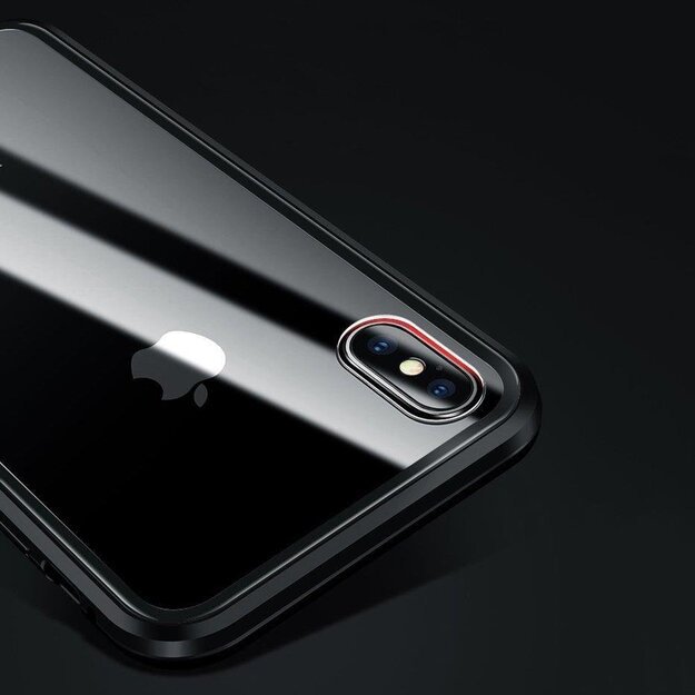 Wozinsky Full Magnetic Case Full Body Front and Back Cover with built-in glass for Vivo X60 black-transparent 43