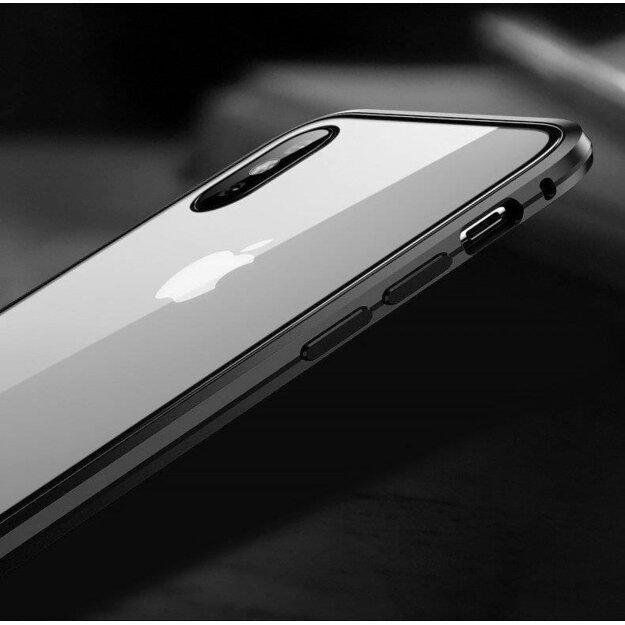 Wozinsky Full Magnetic Case Full Body Front and Back Cover with built-in glass for Vivo X60 black-transparent 40