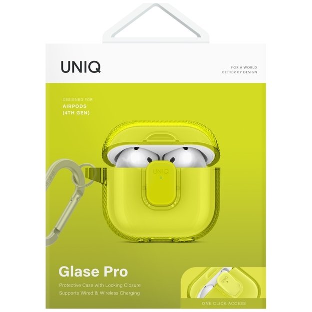 Uniq Glase Pro Case for AirPods 4 - Yellow 1