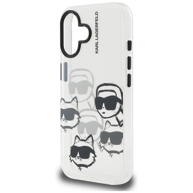 Karl Lagerfeld IML Multi K&amp C Head Pattern Case for iPhone 16 - Transparent 5