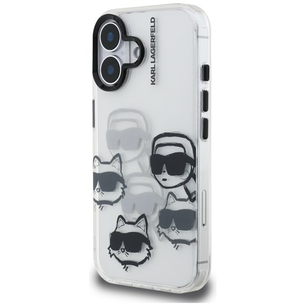 Karl Lagerfeld IML Multi K&amp C Head Pattern Case for iPhone 16 - Transparent 1