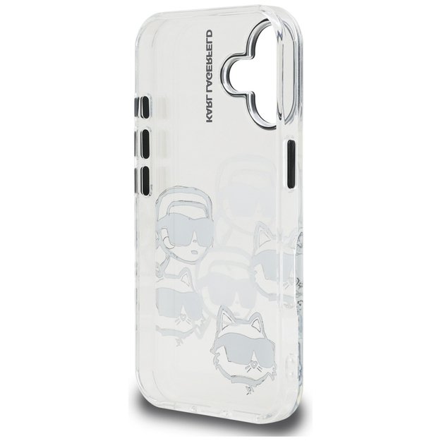 Karl Lagerfeld IML Multi K&amp C Head Pattern Case for iPhone 16 - Transparent 6